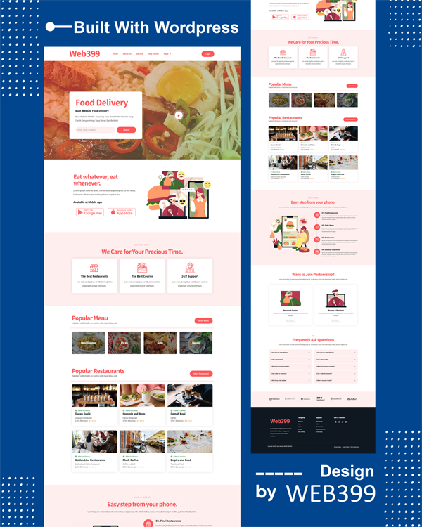 Sample food delivery website design
