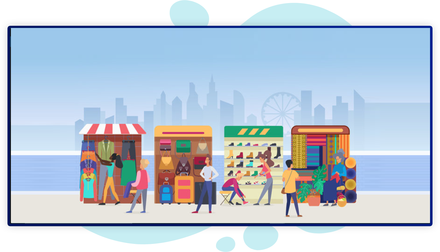 Multi-vendor marketplace website layout