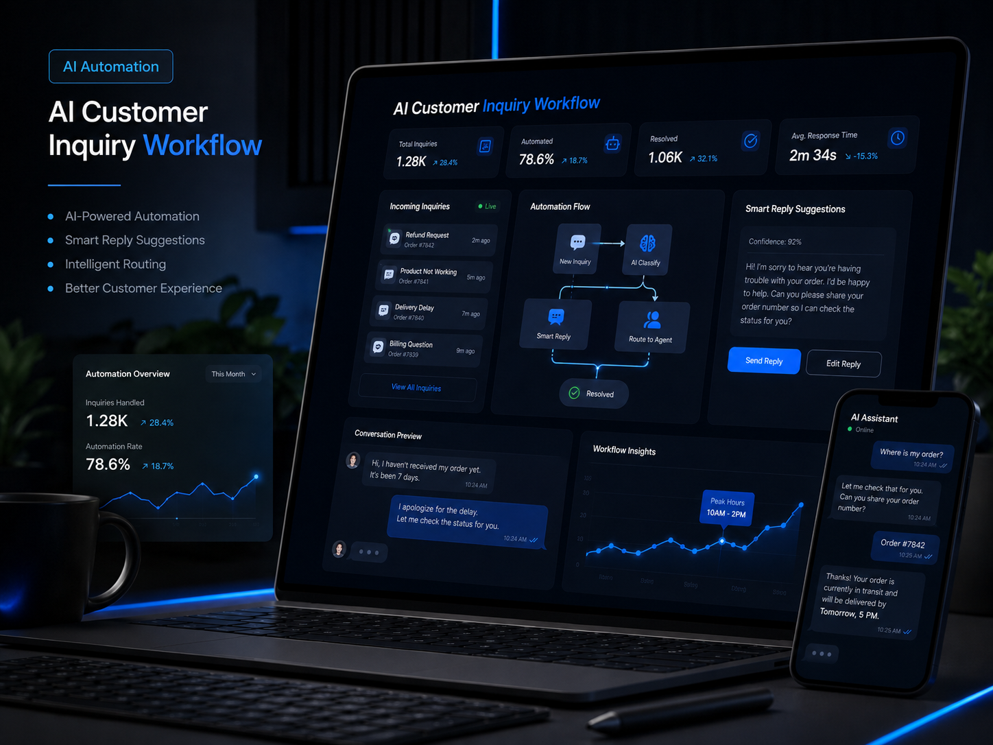 AI automation customer inquiry workflow project example