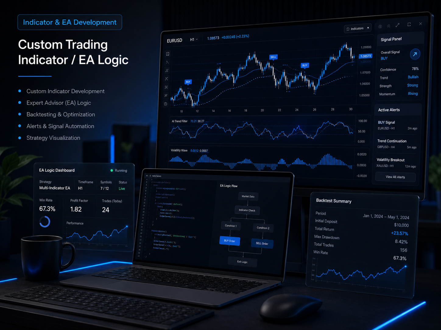 Indicator and EA development trading tool project example