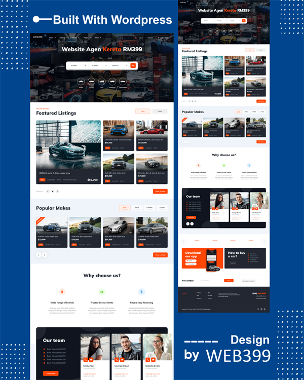 Contoh design laman web agen jual beli kereta di Tapah