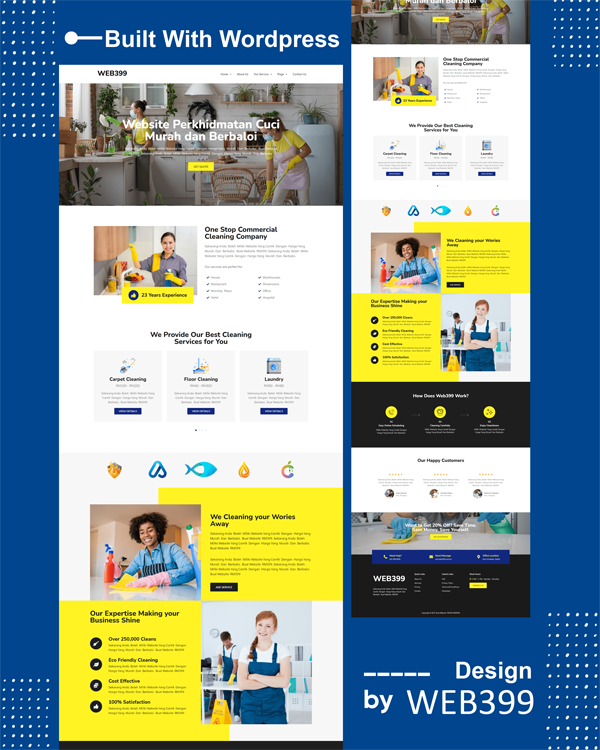 Contoh design laman web servis pembersihan di Tapah