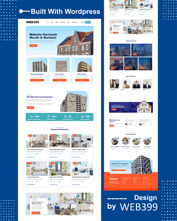 Sample real estate website design in Temerloh