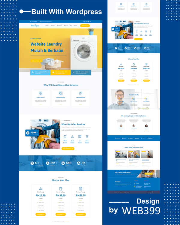 Sample laundry service website design in Temerloh
