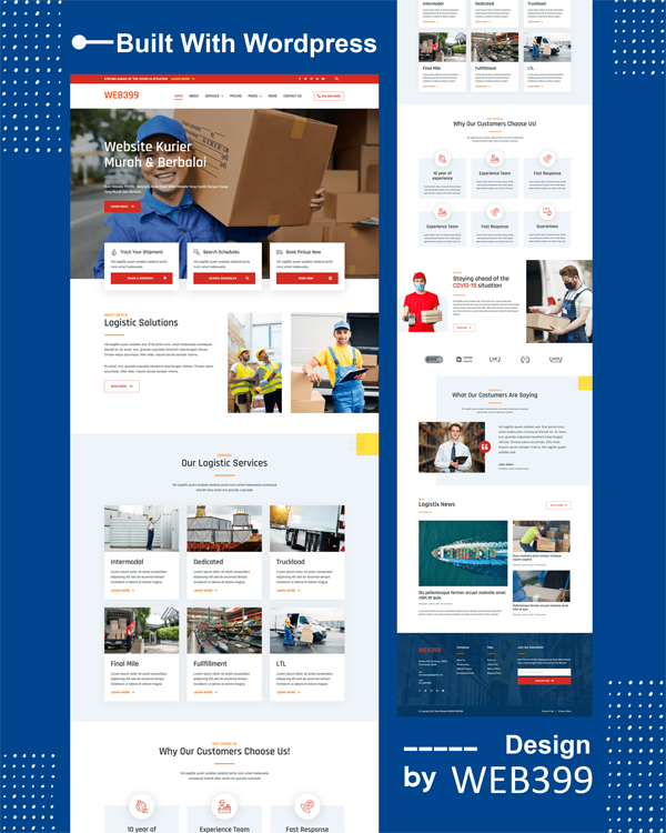 Sample logistics and courier website design in Temerloh