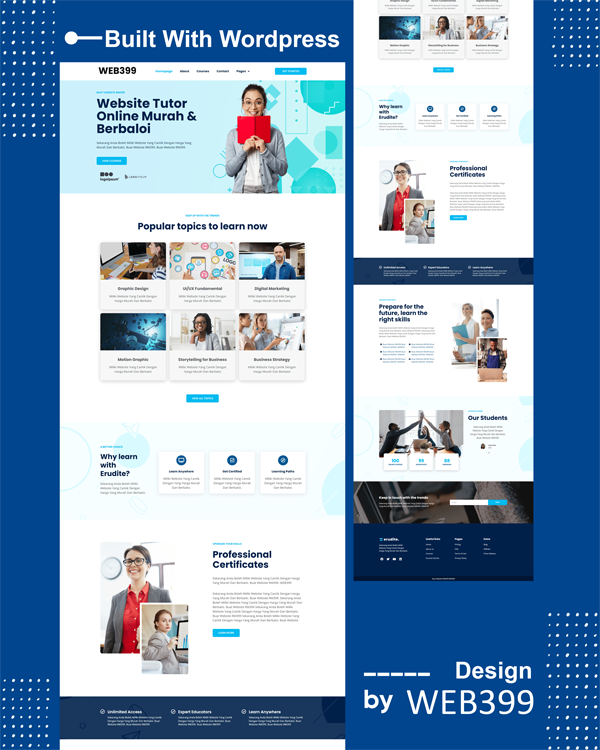 Sample tutoring and tuition website design in Temerloh
