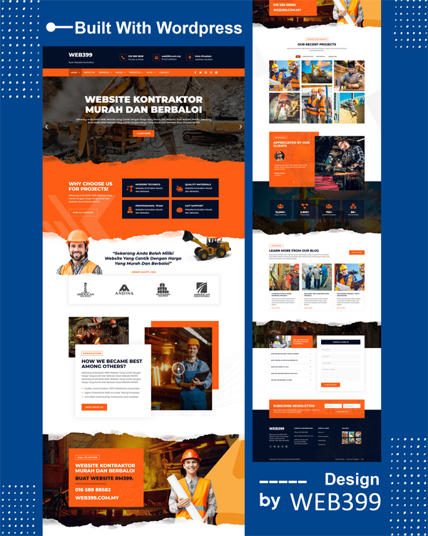 Sample contractor website design in Dengkil